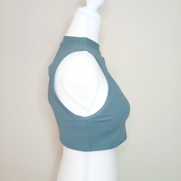 NWOT Peloton Cadent Rib Mock Neck Cutout Bra Green Size Medium - Picture 4 of 8